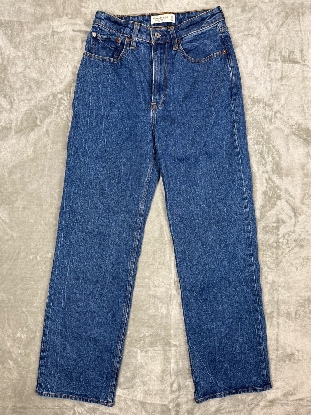 Abercrombie & Fitch Curve Love The 90s Relaxed Jeans Blue Denim High Rise Sz 26